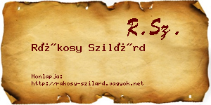 Rákosy Szilárd névjegykártya